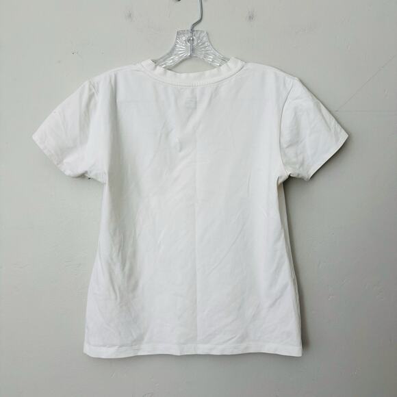 Patagonia White V Neck Short Sleeve T Shirt Women’s Size L - Picture 6 of 8